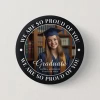 Personalized Black Grad Pride Arched Text Photo Button