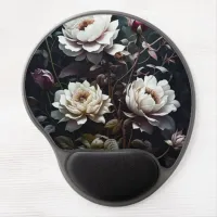 Black and White Roses Watercolor ai art Gel Mouse Pad