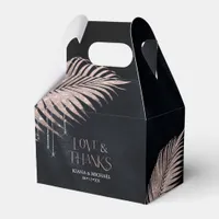 Jewel Palm Leaf Wedding Rose Gold V2 ID830 Favor Boxes
