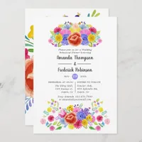 Watercolor Floral Fiesta Rehearsal Dinner Invitation