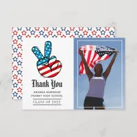 USA themed Graduation Photo Thank You