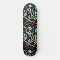 Leaves and butterflies painting skateboard deck