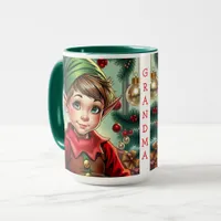 Whimsical Cartoon Elf | Christmas Personalized Mug