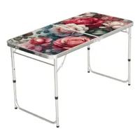 Timeless Rose Floral Charm Beer Pong Table