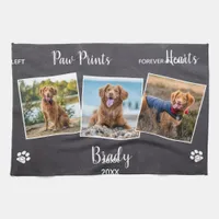 Personalized Paw Prints Hearts Photo Pet Memorial Kitchen Towel