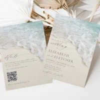 Elegant Ocean Beach QR Code All in One Wedding Invitation