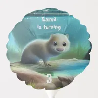 Cute baby otter in pond - kids birthday any age   balloon