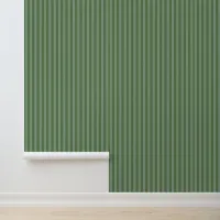 Modern Vertical Kale Green Striped Pattern Wallpaper