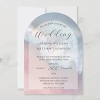 Elegant Coastal Wave Arch Beach Wedding Invitation