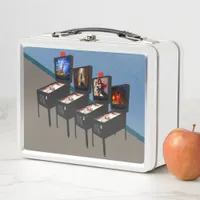 Pinball  Machines & Initials Back Metal Lunchbox