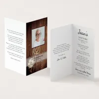 Rustic Daisy and Horse Bit Funeral Memorial Prayer Business Card