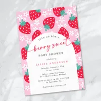 Berry Sweet Strawberry Baby Shower Invitation