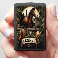 Rustic Country Farm Horse Portrait Zippo Lighter