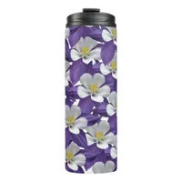 Columbine Flower Pattern Thermal Tumbler