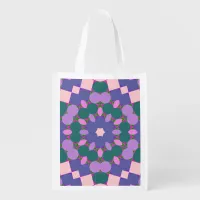 Vintage multicolor pattern grocery bag