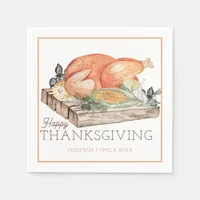 Happy Thanksgiving Turkey Dinner Napkin