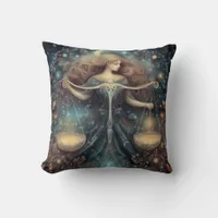 Libra Scales Zodiac Astrology Celestial Birthday Throw Pillow