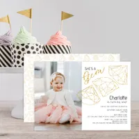 She’s a Gem Glam Photo Birthday Party Invite