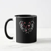 Skeleton Dancing Heart Valentines Day Gift Skull Mug
