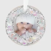 *~* Snowflake Glitter Christmas PHOTO Girl  AP44 2 Ornament