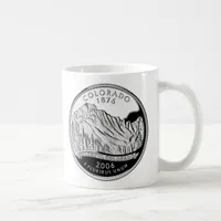 Faux Colorado State Quarter Rocky Mountains Trees Coffee Mug