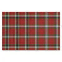 Classic red green white Christmas plaid pattern Tissue Paper