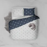 Christmas snowflakes and dots pattern duvet cover