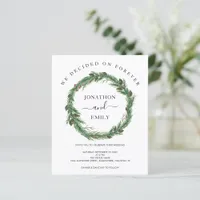 Budget Pine Wreath Christmas Wedding Invitation