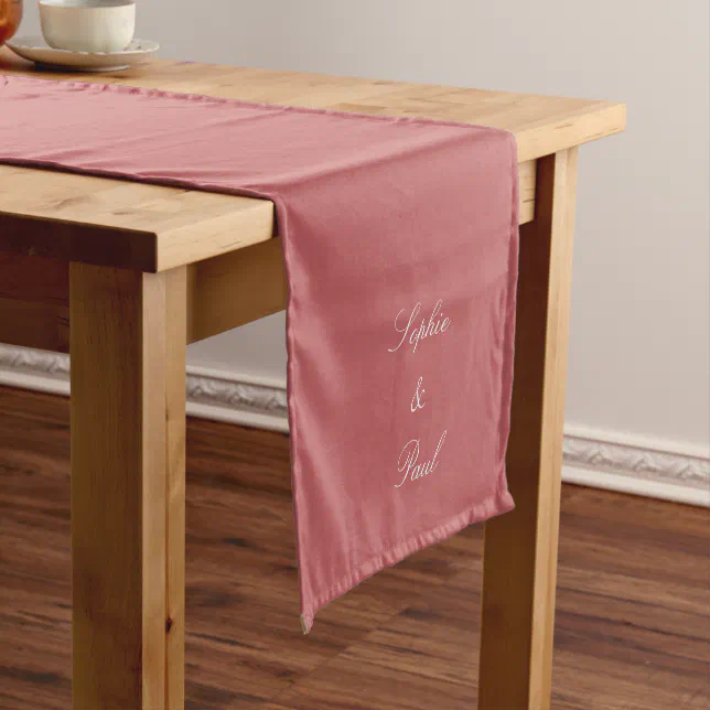 Elegant Dusty Rose Pink Wedding Table Runner