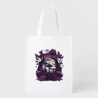 Mushroom Woods Whimsigoth Witchy Screenprint Desig Grocery Bag
