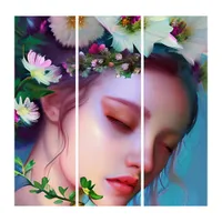 Pretty Fairy Flowers in Hair Fantasy Art  