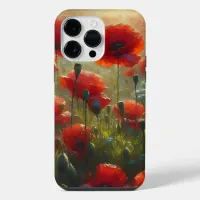 Pretty Red Poppy Field on a Summer Day   iPhone 14 Pro Max Case