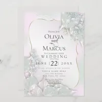 WEDDING | Misty Pink Pearl Shimmer Invitation