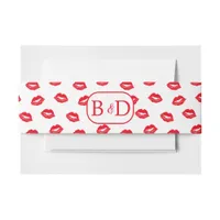 Red Lips Sexy Wedding Invitation Belly Band