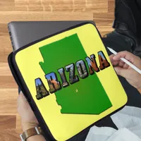 Arizona Map and Picture Text Laptop Sleeve