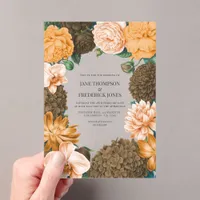 Honey Rose, Apricot Fleur & Toffee Bloom Wedding Acrylic Invitations