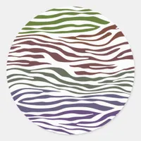 Colorful Zebra Abstract Classic Round Sticker
