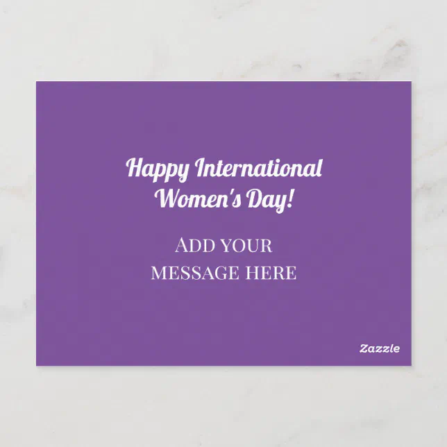 Purple Floral Female Sign Women's Day Postcard