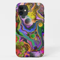 Colorful Blast Fluid Art Digital Pour Painting   iPhone 11 Case