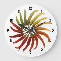 Multi-Colored Hot Peppers Clock