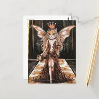 Coffee Bean Dress Cat Fairy at Fashion Show Postcard