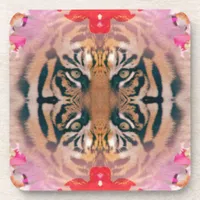 Tiger Kaliedi Digital Art Drink Coaster