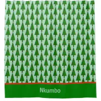 Bright Retro Christmas Tree with Bottom Border Shower Curtain