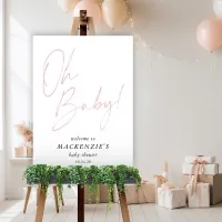 Modern Blush Pink Oh Baby Baby Shower Welcome Foam Board