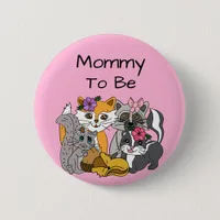 Mom to be Woodland Forest Animals Baby Shower   Bu Button