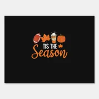 Pumpkin Spice Football Tis The Season Fall Thanksg Sign