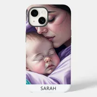 Cute Custom Name Mother and Baby Sentimental Gift Case-Mate iPhone 14 Case