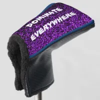 Purple Glitter on Black Dominate Everywhere | Golf Head Cover