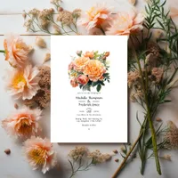 Just Peachy Floral Wedding Invitation