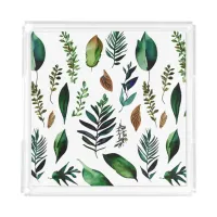 Green Foliage Botanical Nature  Acrylic Tray